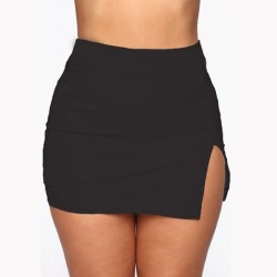 Modern Thigh Split Mini Skirt