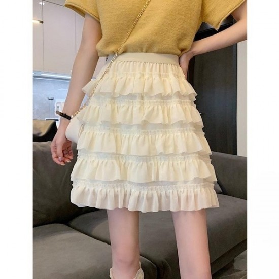 Lightweight Flowy A-Line Pleated Skirt With Asymmetrical