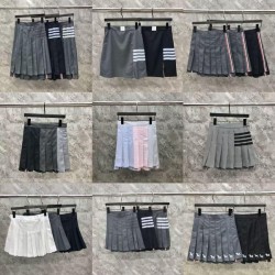 Relaxed High Waist Pleated Skirt Summer A-Line