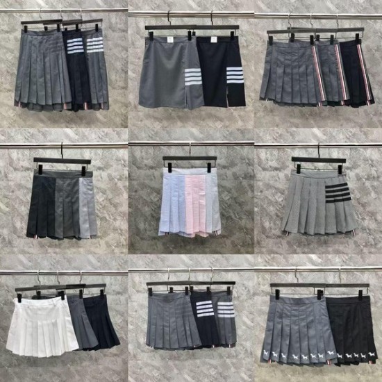 Relaxed High Waist Pleated Skirt Summer A-Line