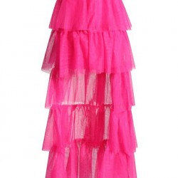 Versatile Sheer Mesh Tiered Skirt With Asymmetrical