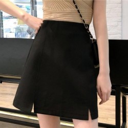 Lightweight High-Waisted Black Mini Skirt For Petite