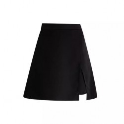 Relaxed High Waist A-Line Skirt With Slit