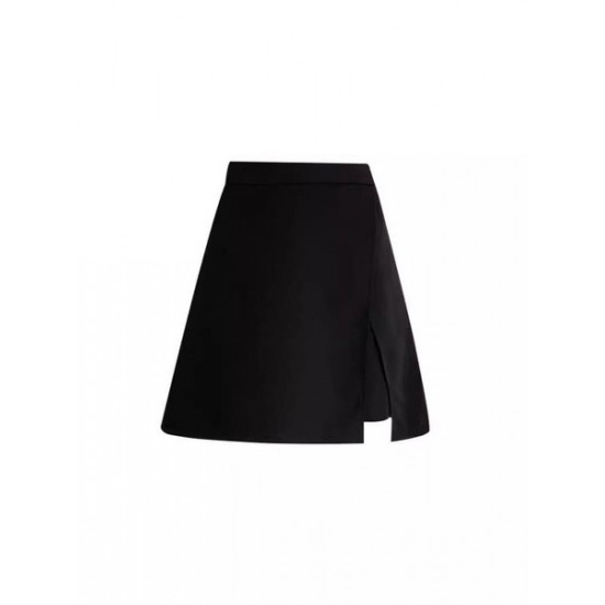 Relaxed High Waist A-Line Skirt With Slit