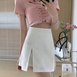 Everyday High-Waisted A-Line Mini Skirt With Asymmetric