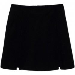 Practical Slim-Fit Black A-Line Mini Skirt With