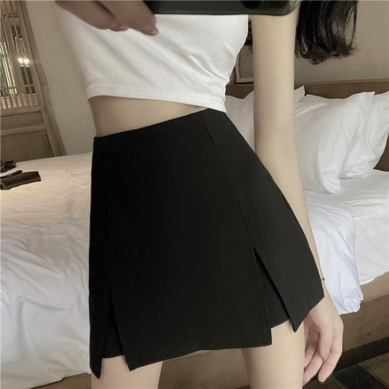 Everyday Black A-Line Mini Skirt High Waist