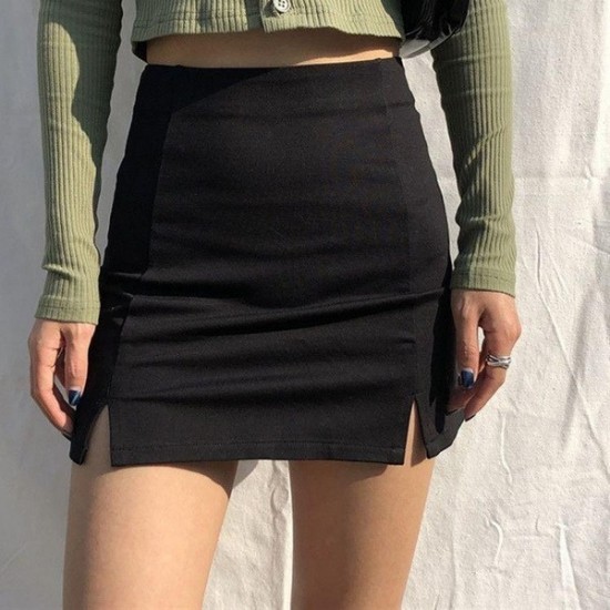 Versatile High-Waisted A-Line Skort With Asymmetric Hem