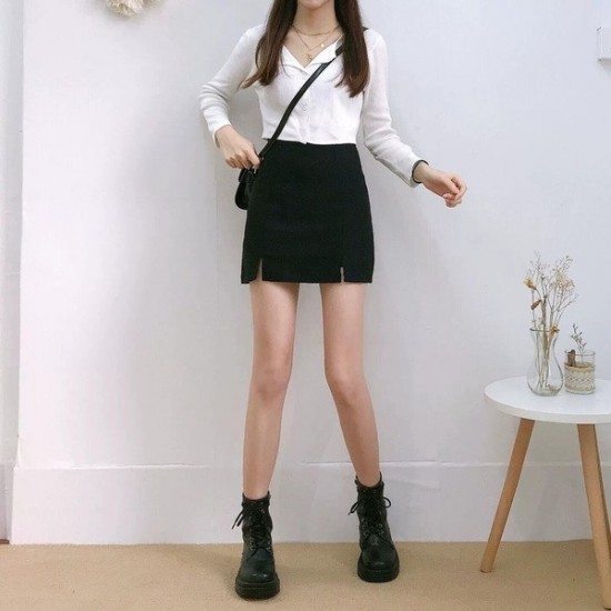 Everyday Petite Xxs A-Line Skirt High-Waisted Slit