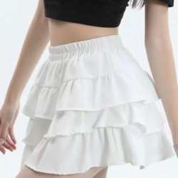 Comfort Black Layered Mini Skirt For High