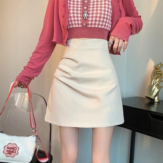 Comfort High-Waist Ruffle Hem A-Line Skirt With