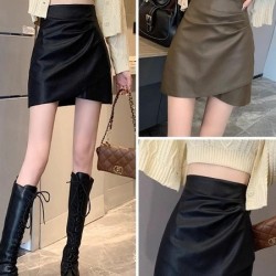 Versatile High Waist Black A-Line Mini Skirt