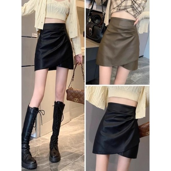 Versatile High Waist Black A-Line Mini Skirt