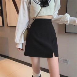Versatile High Waist A-Line Skirt With Side