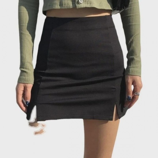 Lightweight A-Line Skirt With Asymmetric Hem