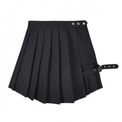 Lightweight High Waist Asymmetric Pleated A Line
