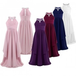 Comfort Junior Bridesmaid Dress Sequins Halter Neck