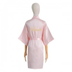 Lightweight Silk Bridesmaid Robe Embroidered Wedding