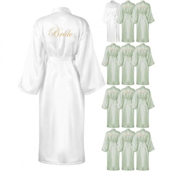 Relaxed 12 Pcs Bride Bridesmaids Robe Long