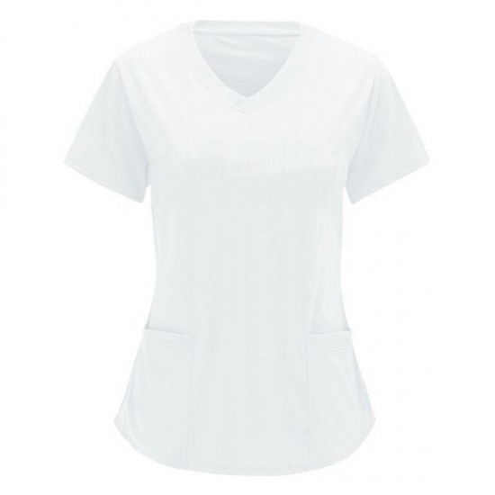 Everyday V-Neck Pocket T-Shirt Nurse Uniform Top