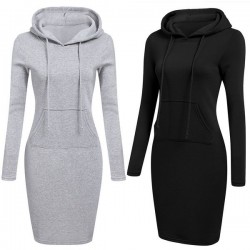 Relaxed Hoodie Dress with Pocket