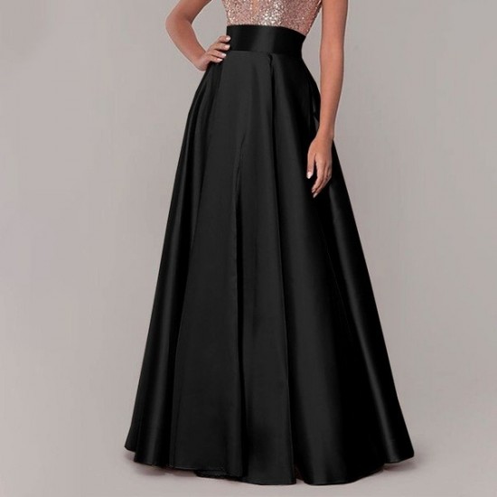 Everyday Pleated Satin Gown Skirt
