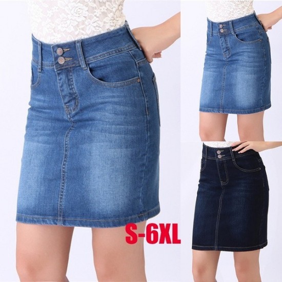 Relaxed Summer Denim Skirts Pencill Slim Woman