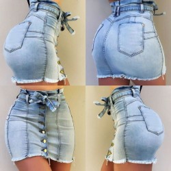 Comfort Denim Skirts Elasticity Short Skirts