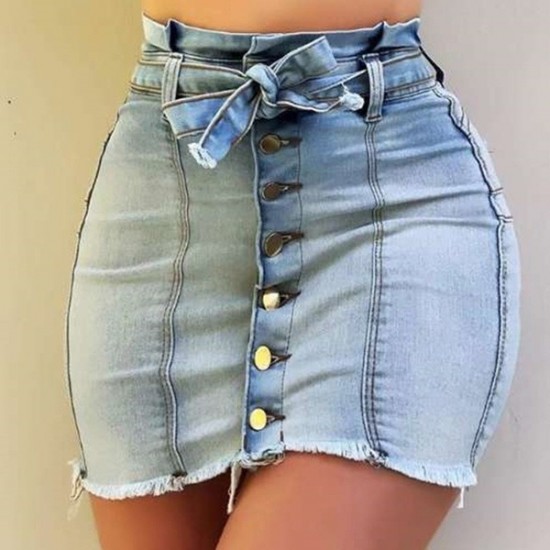 Lightweight Denim Skirts Elasticity Short Skirt