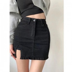 Modern Plus Size High-Waisted Denim Skirt With