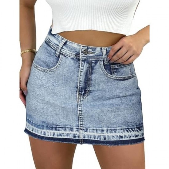 Classic Denim Skort For High Wasited Mini