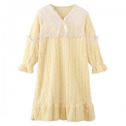 Classic Cozy Fleece Nightgown For Winter Long