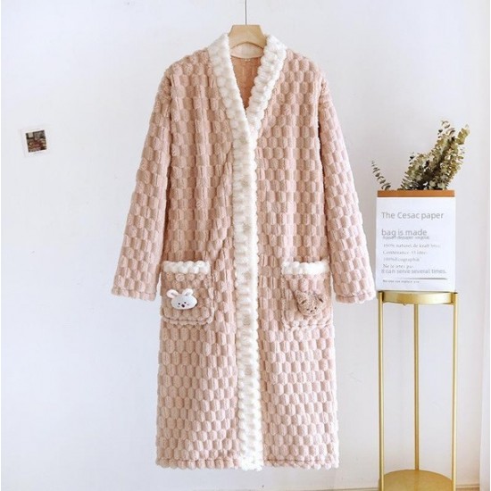 Classic Cozy Flannel Nightgown For Long Sleeve