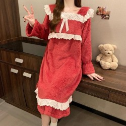 Relaxed Cozy Winter Flannel Nightgown Dress