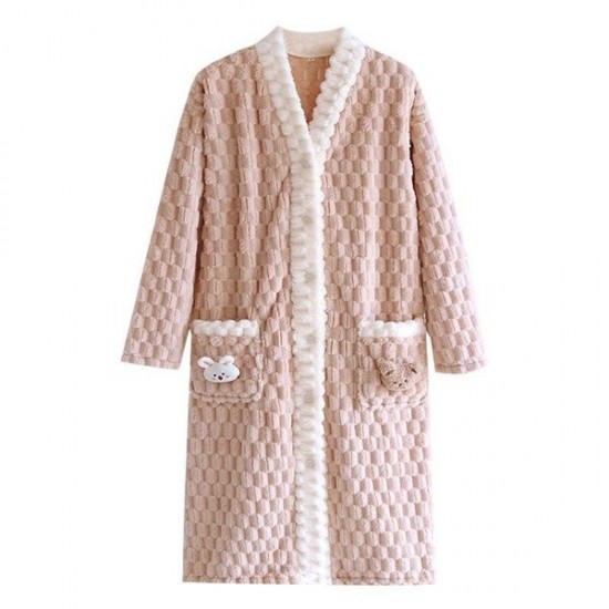 Modern Cozy Flannel Nightgown For Long Sleeve