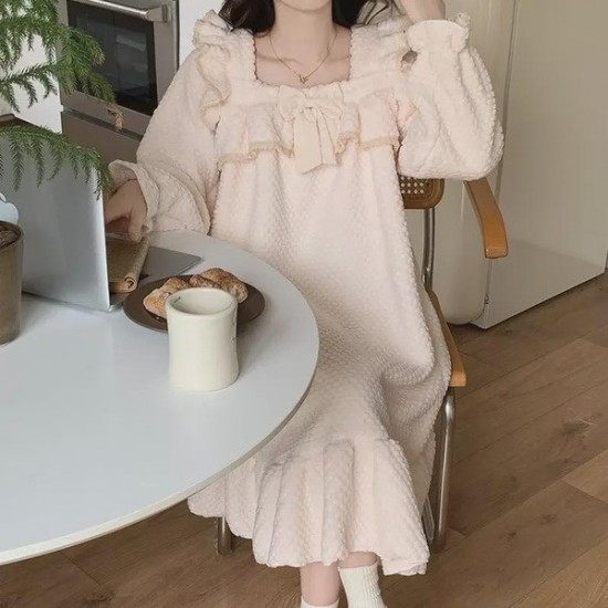 Practical Cozy Winter Flannel Nightgown For