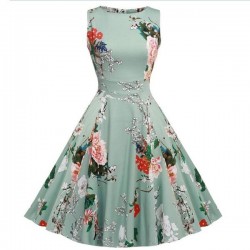 Practical Floral Retro Vintage Gown Dress