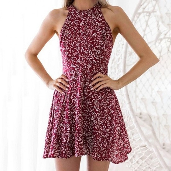 Versatile Halter Print Dress