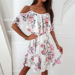 Comfort Floral Print Off Shoulder Sundress