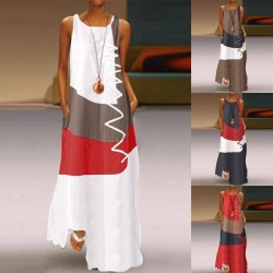 Practical Zanzea Maxi Dress Vintage Patchwork
