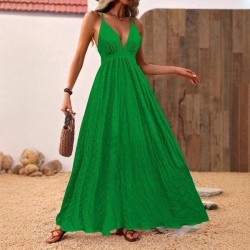 Classic Deep V Neck Satin Slip Dress