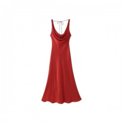 Classic Satin Slip Dress Elegant Long Maxi