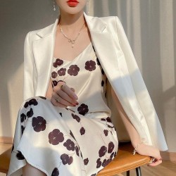 Classic Elegant Floral Print Chiffon Maxi Dress