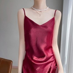 Classic Elegant Satin Slip Maxi Dress With