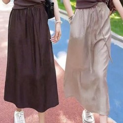 Practical Elegant Acetate Satin Slip Midi Skirt
