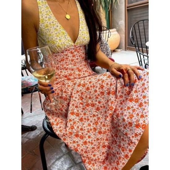 Everyday V-Neck Satin Maxi Dress With Back