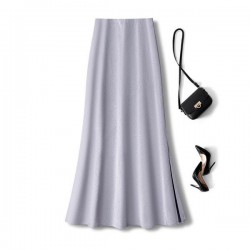 Classic Satin Slit Maxi Skirt With Iced