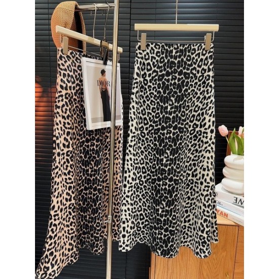 Classic Vintage Acetate Satin Cheetah Print Mermaid