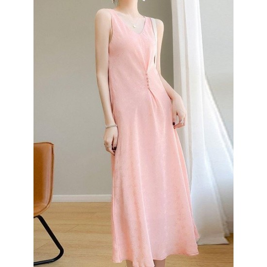 Relaxed Acetate Slip Dress Elegant Satin Midaxi