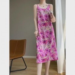 Modern Satin Slip Dress with Floral Lace
